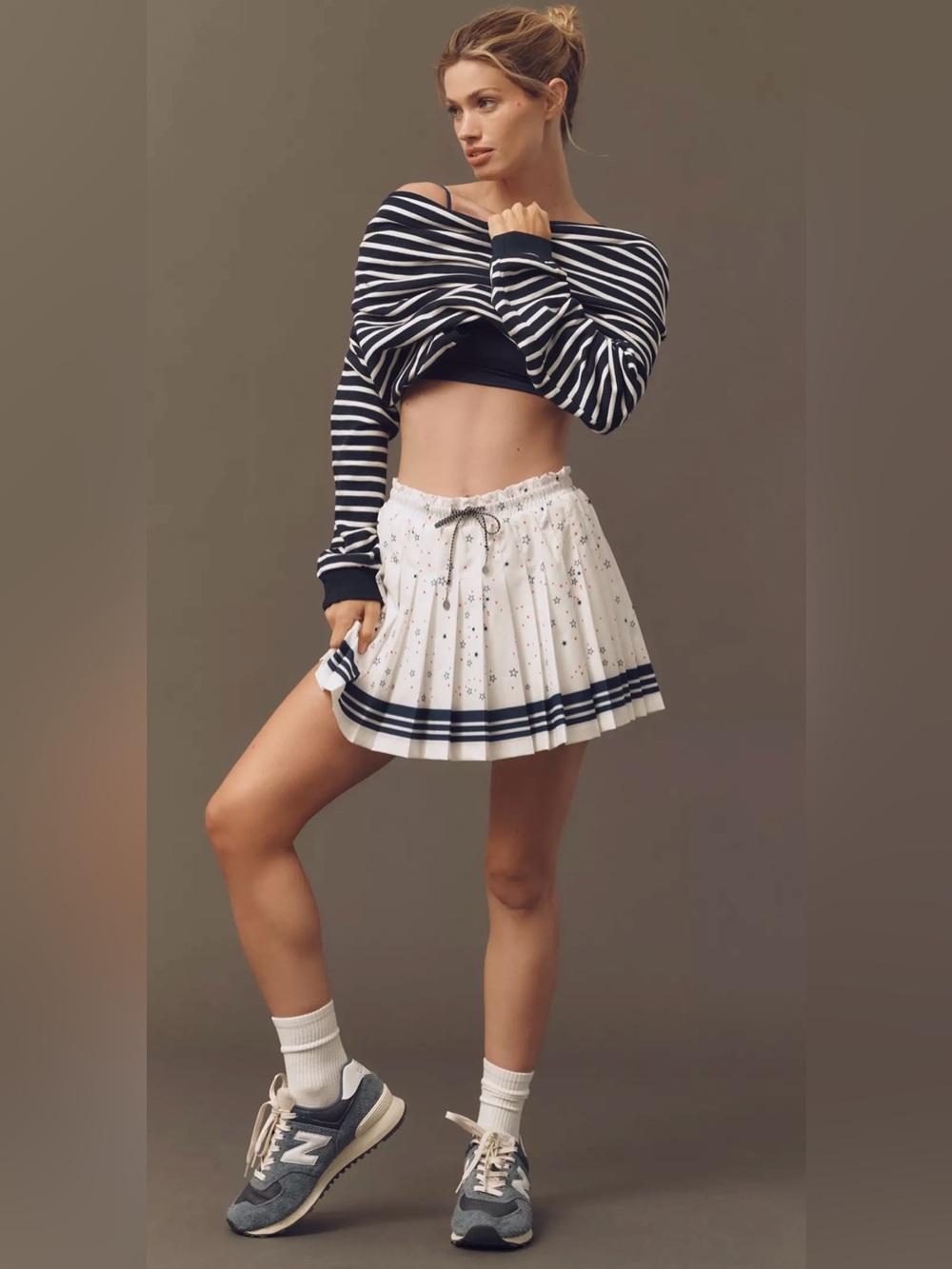 Anthropologie the upside stellarum valetta pleated mini skirt